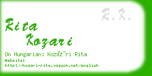 rita kozari business card